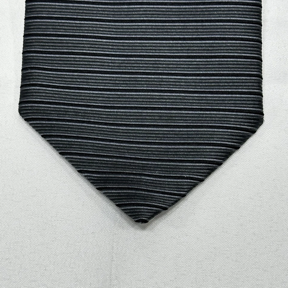 Corbata Brooks Brothers Makers Repp Gris Rayas 100% Seda Hecha en EE. UU. 3,75"x 58" Foto 2 de 4