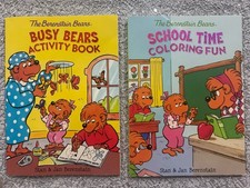 Berenstain Bears Activity Book  School Time Coloring Fun Set of 2 Books PBS New