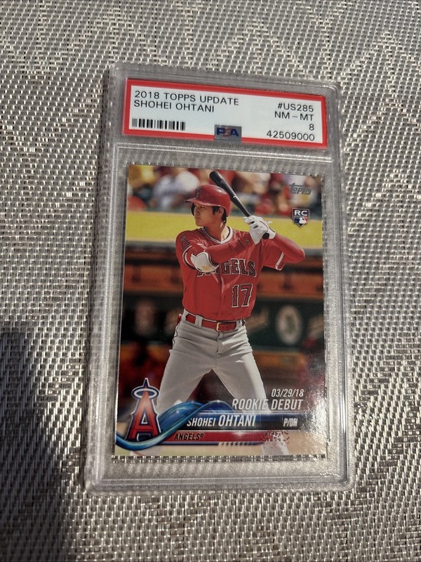 2018 Topps Update #us285 Shohei Ohtani Rookie Rc Psa 8 Dodgers