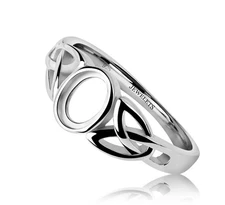 Silver Ring Blank, Oval 5x7mm – Celtic Bezel Setting Ring Mounting | Rhodium