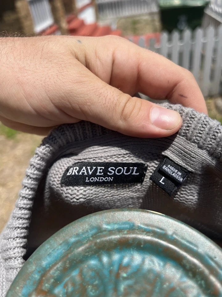 Brave Soul Navidad Fairisle Suéter en Gris Plata Talla Grande Foto 3 de 4