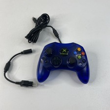 OG Original Xbox Blue Controller S Type OEM W/Breakaway Cable Tested