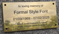 Large Engraved Brass Presentation Plaque – Personalised Name Plate Award Trophy