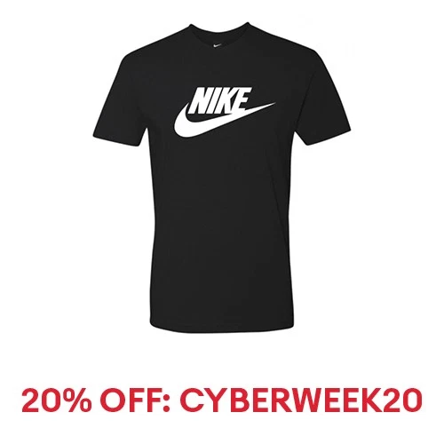 Nike Men's T-Shirt Athletic Logo Swoosh Printed Active Short Sleeve Tee