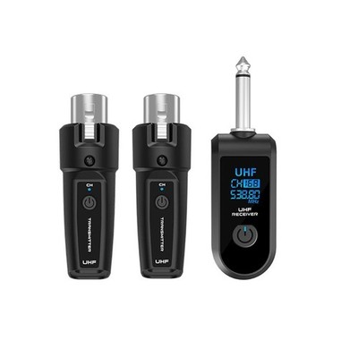 Wired to Wireless Microphone System Converter Transmitter Receiver Rechargeable