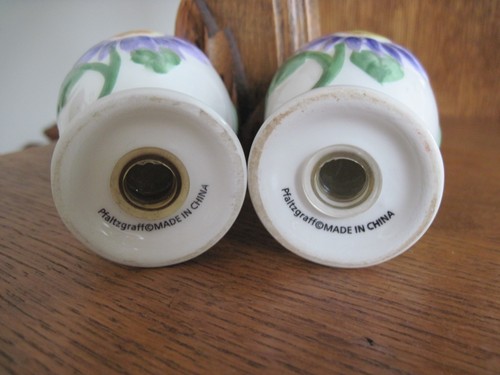 Pfaltzgraff EMMA Salt & Pepper Floral Shakers w/Stoppers - Picture 5 of 6