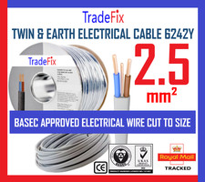 2.5 mm²  Twin & Earth  Electrical Sockets Cable 6242Y  FREE FAST DELIVERY
