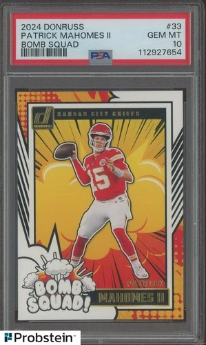 2024 Panini Donruss Bomb Squad Patrick Mahomes II #33 PSA 10 GEM MINT