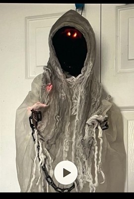 Ghost Reaper Crypt Keeper Hanging Halloween Animatronic Screams Sound Effect 36''