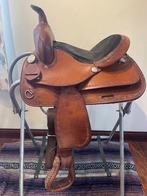 Guffy Saddlery USA Children's Leather 13'' Suede Seat Western, Barrel Saddle