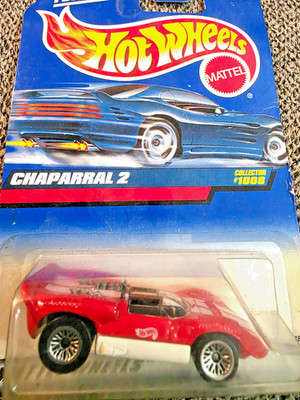 1998 Hot Wheels Mainline/Collector #1008 CHAPARRAL 2 Red w/Chrome Spokes NIP