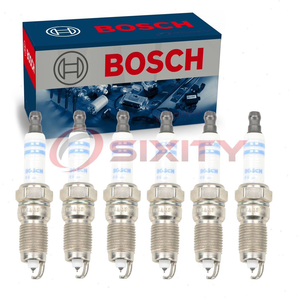 6 pc Bosch Double Iridium Spark Plugs for 1998-2002 Ford E-250 Econoline ze