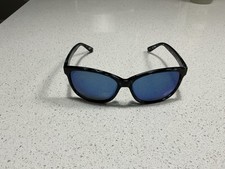 SUNCLOUD Sunglasses SASHAY Polarized Black Frames Blue Mirror Lenses