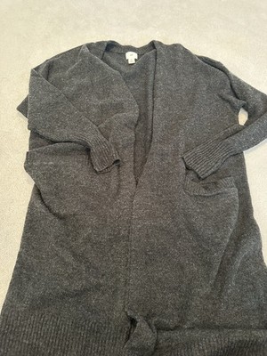 H&M Sweater Women s Cardigan Gray Longline Cozy Soft Sz Large