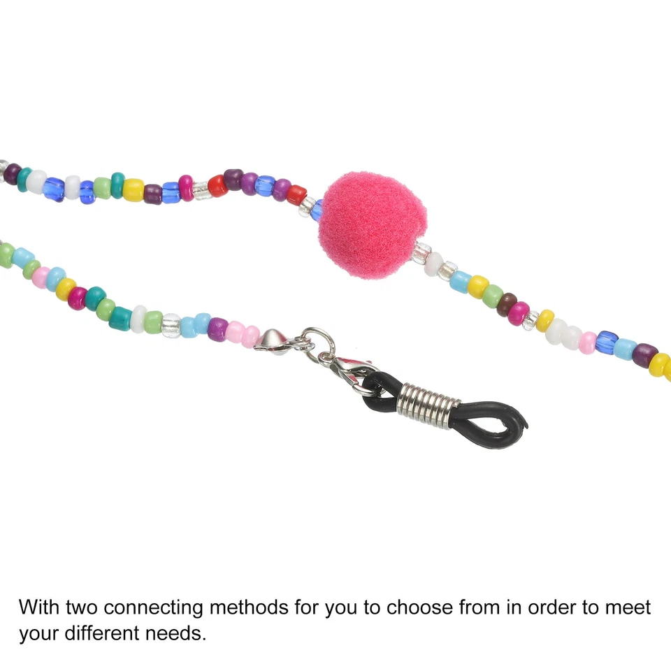 Occhiali Catena,30" Perline Occhiali Sole Cinghia Supporto,Multicolore - Immagine 4 di 4