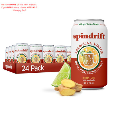 Sparkling Water, Ginger Lime Mule Flavored, 12 Fl Oz (Pack of 24) 