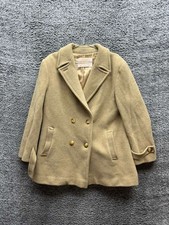 Vintage Pendleton Double Breasted 100 Virgin Wool Pea Coat Camel Women Size M/L
