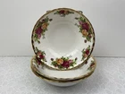 Royal Albert Old Country Roses 3 x Soup / Cereal Bowls 1st Unused Condition 16cm