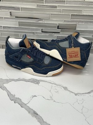 Levi's x Nike Air Jordan 4 Retro Denim Mens Size 10 Blue Sneakers