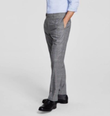 B Brooks Brothers Mens Plaid Wool Blend Stretch Pants 42 X 32 $190 100206847