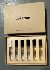 Burberry Men Cologne Collection Sample Spray Via 6pc Set 1.5ml