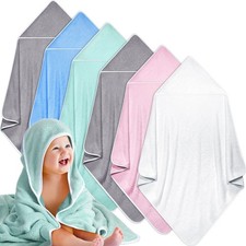 Chumia 6-Pack Baby Hooded Bath Towels - Soft Coral Fleece, Absorbent, 30x30"