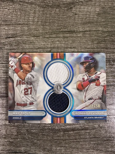 2024 TOPPS TRIBUTE DUAL GAME USED RELIC TROUT ACUNA JR /150 Braves /Angels