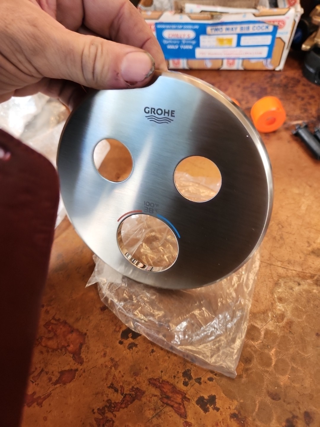 Grohe Cover Plate Only  Function Thermostatic Valve Trim 29137 Brushed Nickel