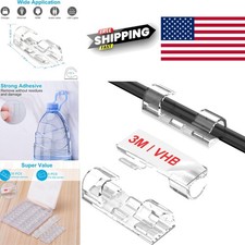 Upgraded Clear Cable Clips 60PCS Strong Adhesive Wire Organizers for Home Office
