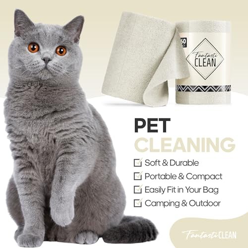  Microfiber Cleaning Cloth Roll -60 Pack, Tear Away Paperless Towels, Off-white thumbnail 5