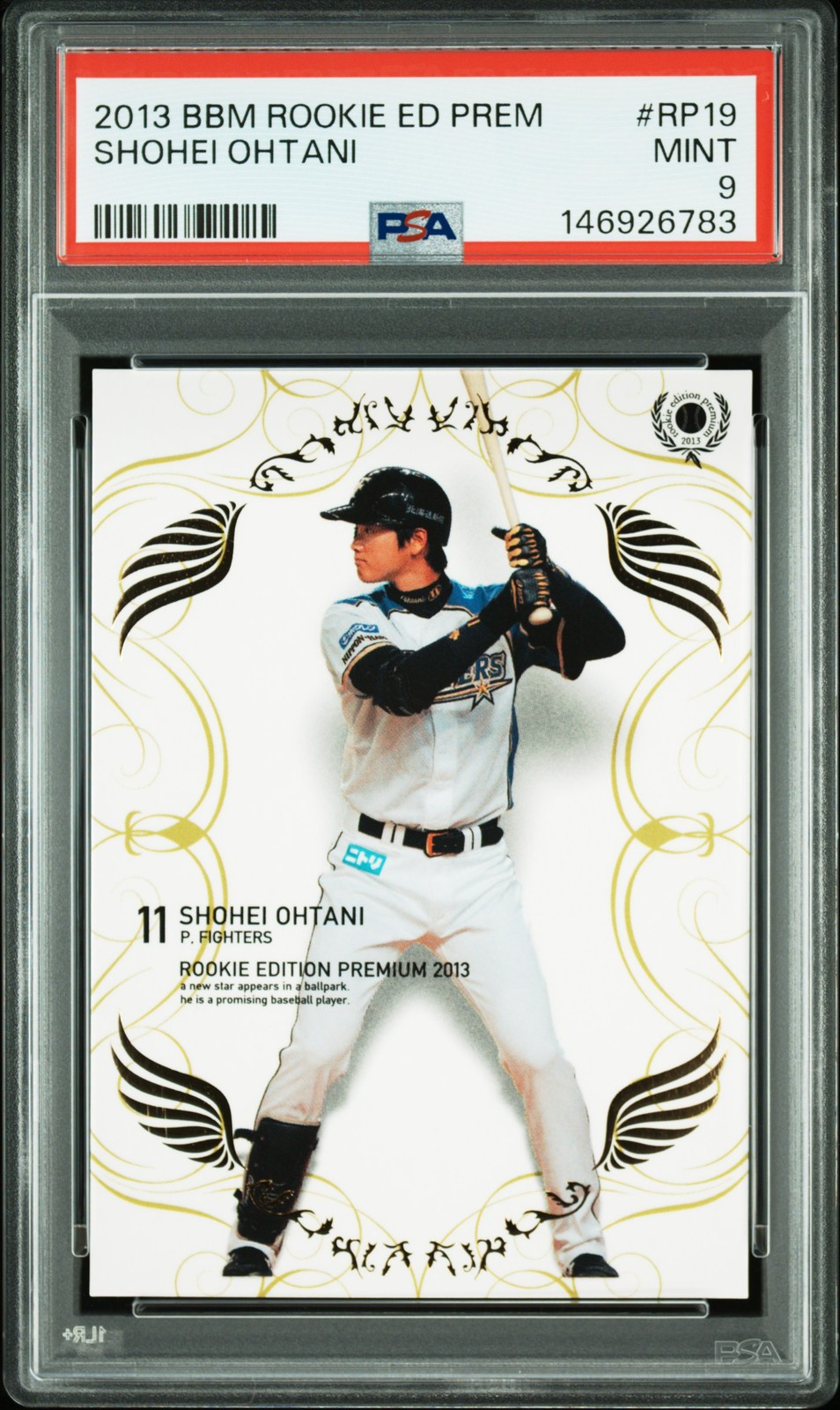 2013 BBM ROOKIE EDITION PREMIUM #RP19 SHOHEI OHTANI ROOKIE RC PSA 9