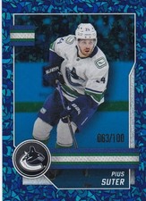 2025-26  Topps NHL Sticker COLLECTION SSP BLUE #493 PIUS SUTER #63/100