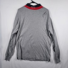 Vintage Y2K Nautica Competition Gray Long Sleeve Polo Men’s Size L USA Made
