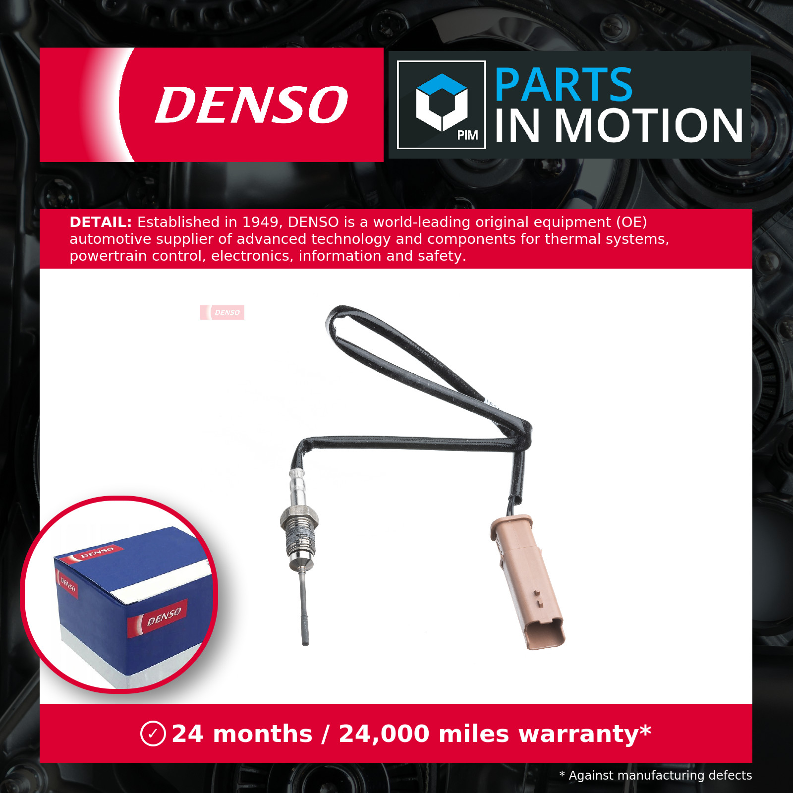 Exhaust Temperature Sensor fits PEUGEOT 807 2.2D 04 to 06 Denso 1618A5 Quality