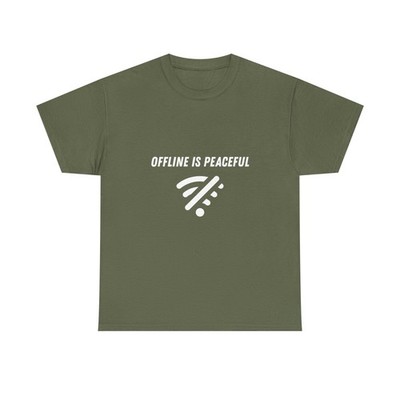 Offline Is Peaceful Tee | Minimal WiFi Disconnect Design