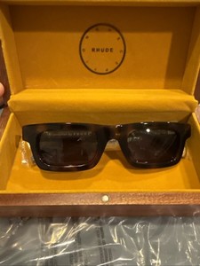 RHUDE New Money Black Gold Full Inclusion Sunglasses, NWT in BOX Rhude | Accessories | Rhude Blue Sunglasses In Yellow Box  main image 4