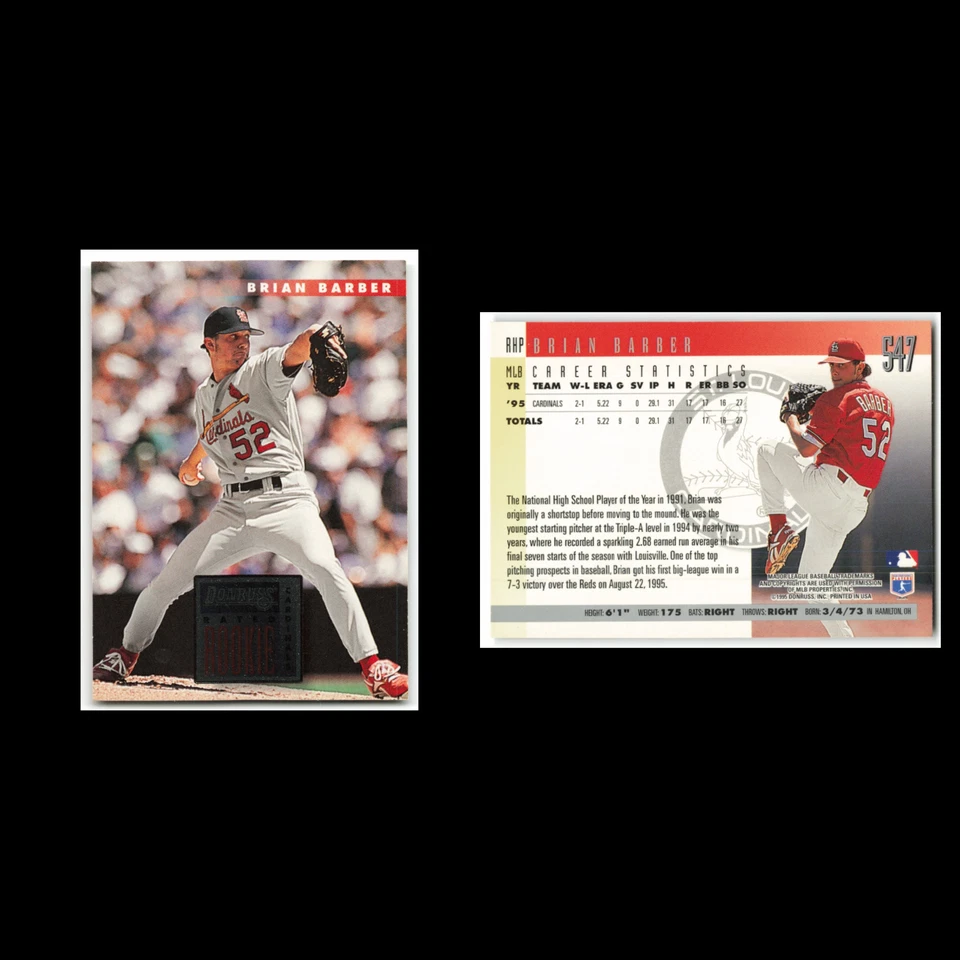 Brian Barber #547 1996 Donruss St. Louis Cardinals Baseball Card MLB NM - Image 3 of 3