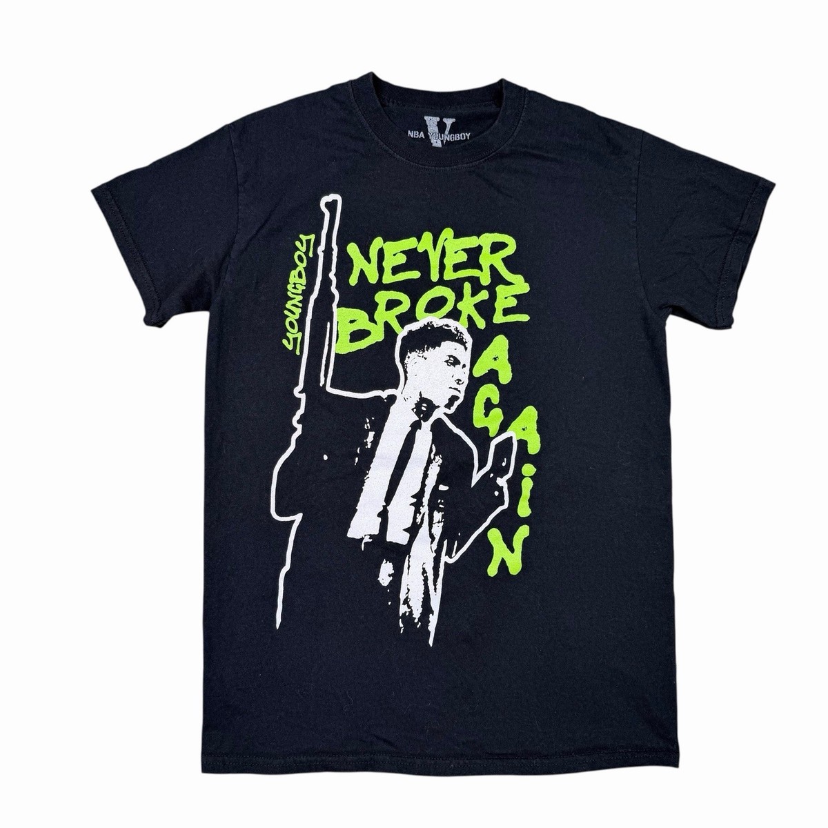 Vlone x NBA Youngboy Never Broke Again Black T-Shirt Adult Size