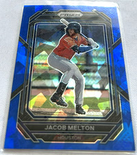 2023 Panini Prizm Baseball Jacob Melton Houston Astros Blue Cracked Ice Prizm 66