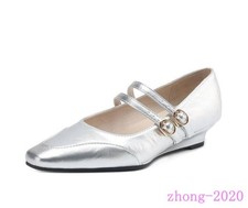 Fashion Women's Wedge Heel Square Toe Ankle Strap Mary Janes Casual Dress Shoes