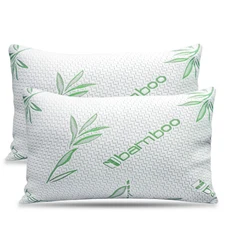 Elif Bamboo Pillows Adjustable Shredded Memory Foam Bed Pillows King or Queen