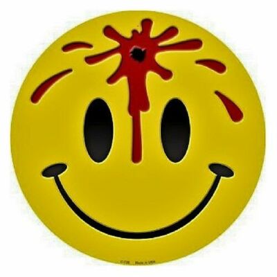 Indoor/Outdoor Bullet Smiley Face Emoji Metal Round Circular Sign