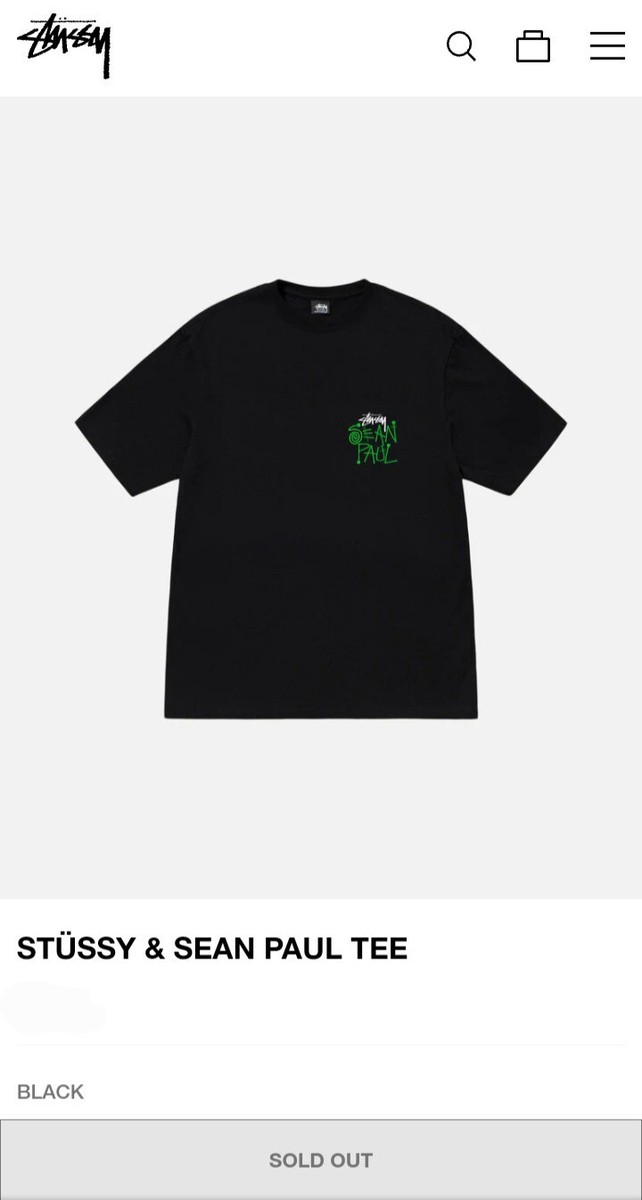 人気 ☆STUSSY X SEAN PAUL☆ T-SHIRT Stussy x Sean Paul Collab Shirt Black XL | eBay