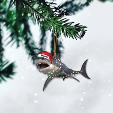 Shark Christmas Tree Ornament, Ocean Shark Hanging Ornament
