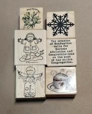 Stampin' Up And others Rubber Stamp lot of 6