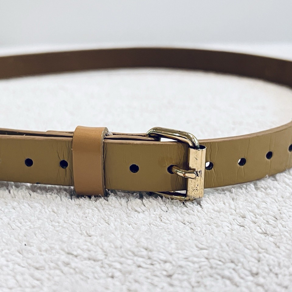 Gap Tan Patent Leather Belt Skinny Small Fashion Waist Preppy Old Money