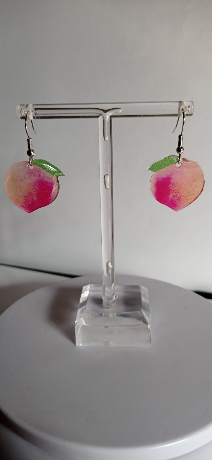 PENDIENTES COLGANTES / DE MELOCOTON ROSA ¡¡ PESA 2 GRAMOS ¡¡