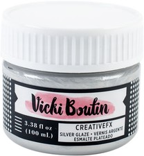Vicki Boutin Mixed Media Creative FX Glaze 3.38oz-Silver, 343914, 3 Pack