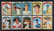 1972 Topps Baseball Star Lot 10 Cards Reggie Jackson Steve Carlton