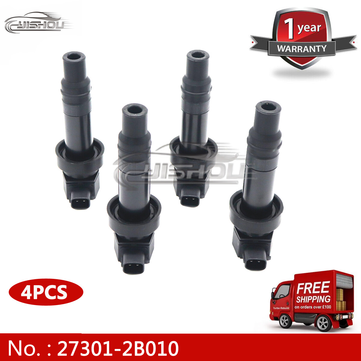 4Pcs OEM Ignition Coil 27301-2B010 For Hyundai 2010-11 Kia Soul 1.6 L4 UF636